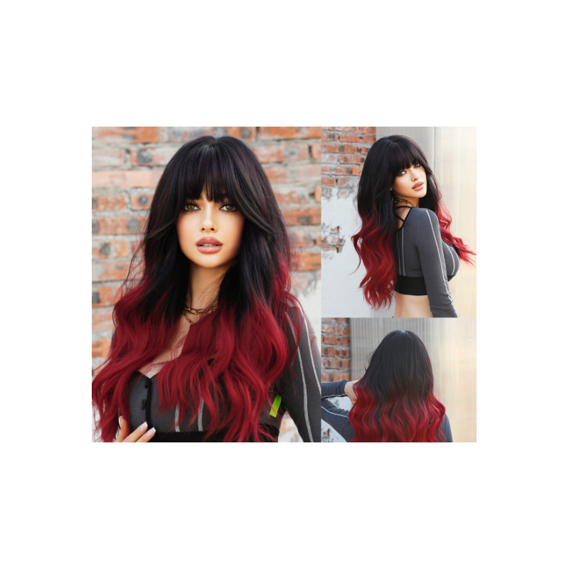 Perruque Ombrée Ondulée, pour Femme