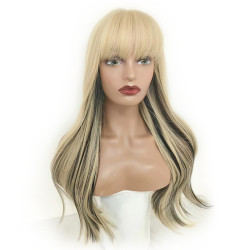 Perruque Blonde, Longue et Ondulée, pour Femme
