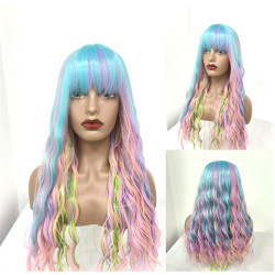 Perruque Longue, Ondulée et Synthétique, pour Femme